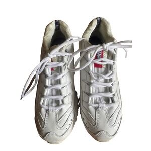 Skechers Sport Sneakers White Leather Lace Up Walking Shoes US 8‎